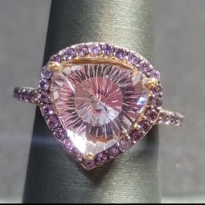 R352  Rose De France Amethyst Engagement Ring